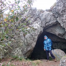 Marion in front of a cave of Grottes de Cliersou